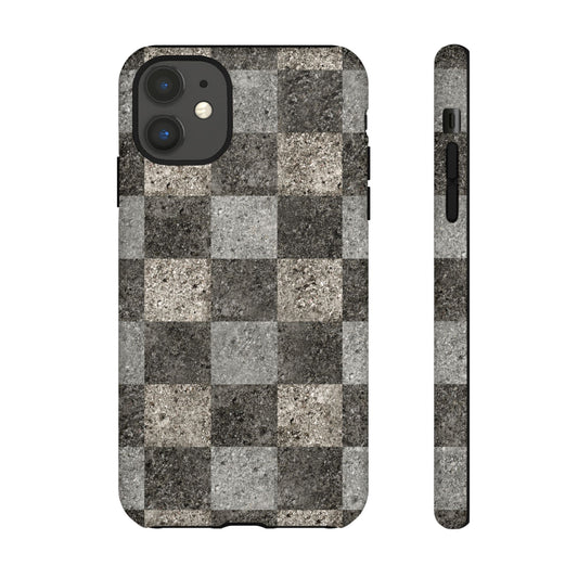 Concrete Checkered Phone Case Edit #00